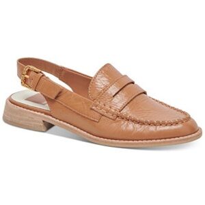 Dolce Vita Hardi Tailored Slingback Loafers Womens 9 Tan Color Gold Buckle
